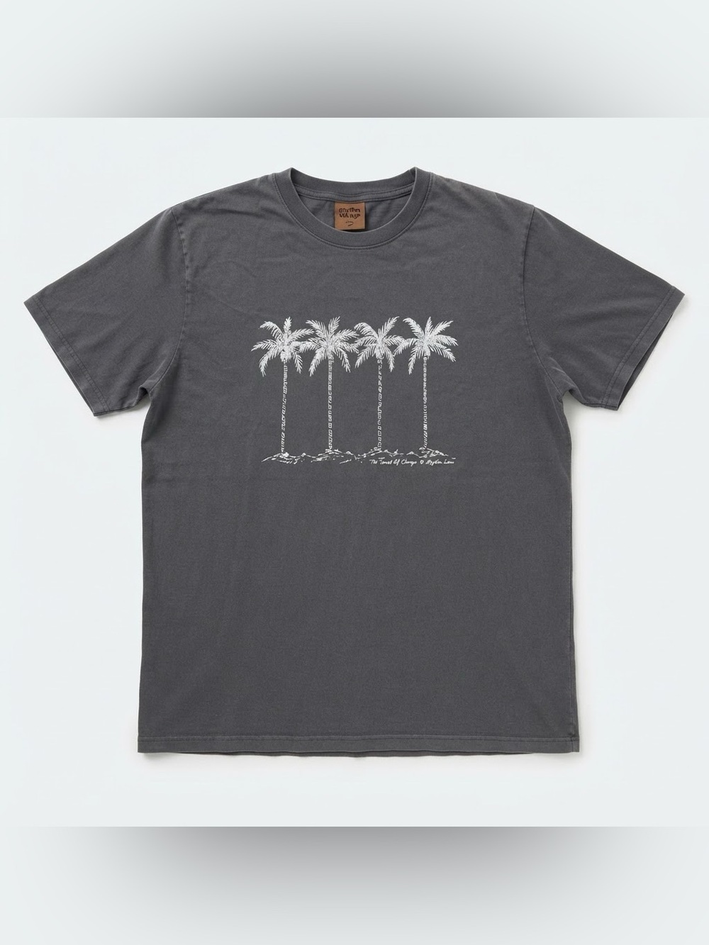 Rhythm Vintage Palm Trees T-Shirt Men Large Gray Graphic Tee Shirt